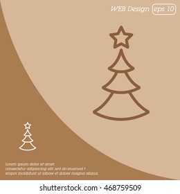 Web line icon. Christmas tree