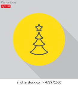 Web line icon. Christmas tree