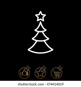 Web line icon. Christmas tree