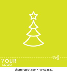 Web line icon. Christmas tree
