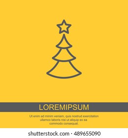 Web line icon. Christmas tree