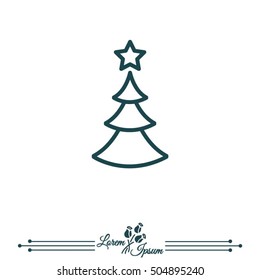 Web line icon. Christmas tree