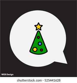 Web line icon. Christmas tree