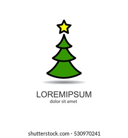 Web line icon. Christmas tree