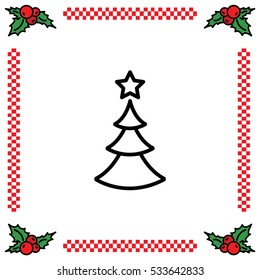 Web line icon. Christmas tree