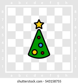 Web line icon. Christmas tree
