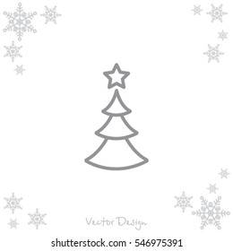 Web line icon. Christmas tree