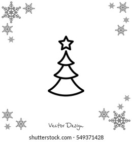 Web line icon. Christmas tree