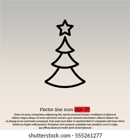 Web line icon. Christmas tree