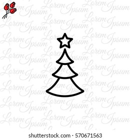 Web line icon. Christmas tree