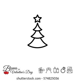 Web line icon. Christmas tree