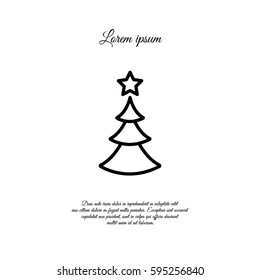 Web line icon. Christmas tree