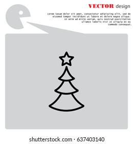 Web line icon. Christmas tree