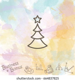 Web line icon. Christmas tree