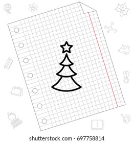 Web line icon. Christmas tree