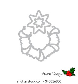 Web line icon. Christmas wreath