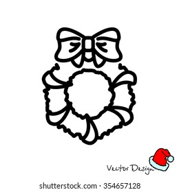 Web line icon. Christmas wreath