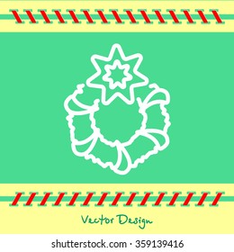 Web line icon. Christmas wreath