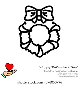 Web line icon. Christmas wreath