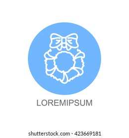 Web line icon. Christmas wreath