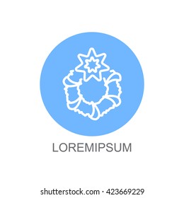 Web line icon. Christmas wreath