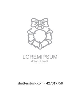 Web line icon. Christmas wreath