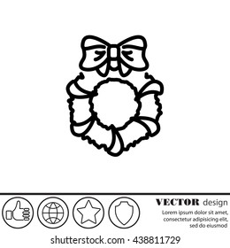Web line icon. Christmas wreath