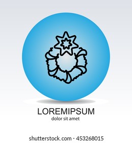 Web line icon. Christmas wreath