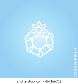 Web line icon. Christmas wreath