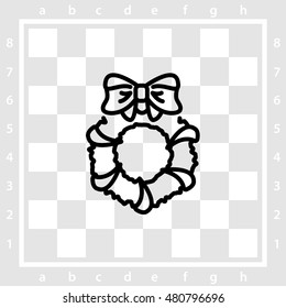 Web line icon. Christmas wreath