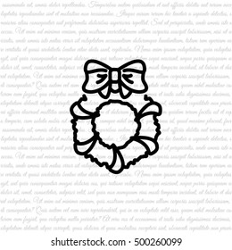 Web line icon. Christmas wreath