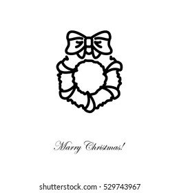 Web line icon. Christmas wreath