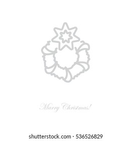 Web line icon. Christmas wreath