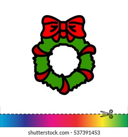 Web line icon. Christmas wreath