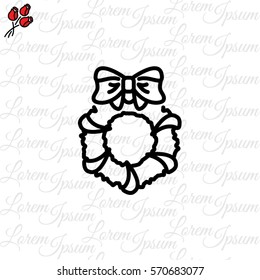 Web line icon. Christmas wreath
