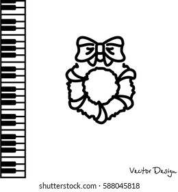 Web line icon. Christmas wreath