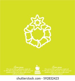 Web line icon. Christmas wreath