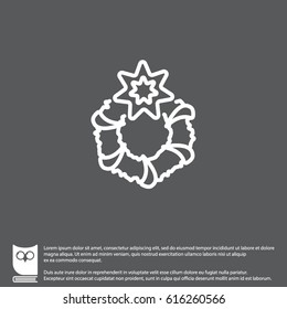 Web line icon. Christmas wreath