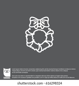 Web line icon. Christmas wreath