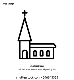 Web line icon. Church, temple