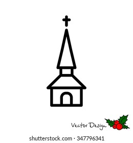 Web line icon. Church, temple