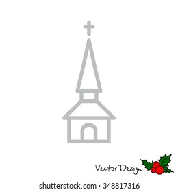 Web line icon. Church, temple