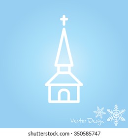 Web line icon. Church, temple