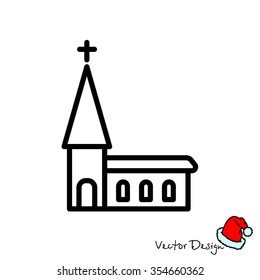 Web line icon. Church, temple