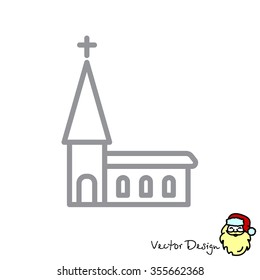 Web line icon. Church, temple