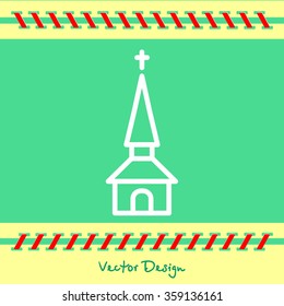 Web line icon. Church, temple