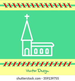 Web line icon. Church, temple