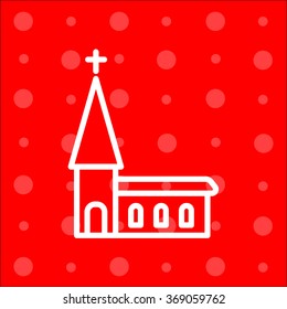 Web line icon. Church, temple