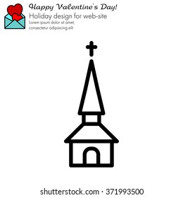 Web line icon. Church, temple