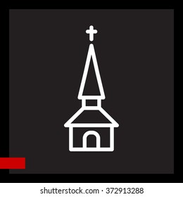 Web line icon. Church, temple